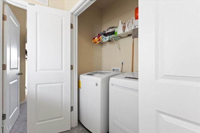 laundry room with laundry area and independent washer and dryer