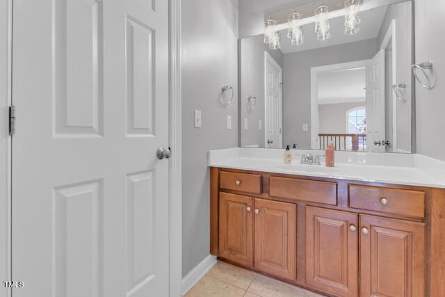 bathroom featuring vanity and tile patterned floors