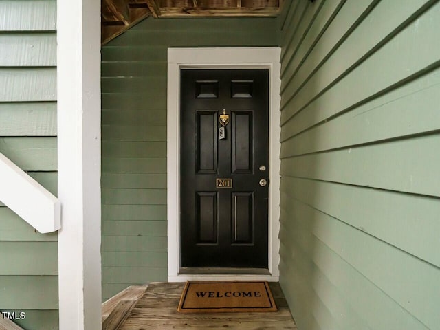 view of doorway to property