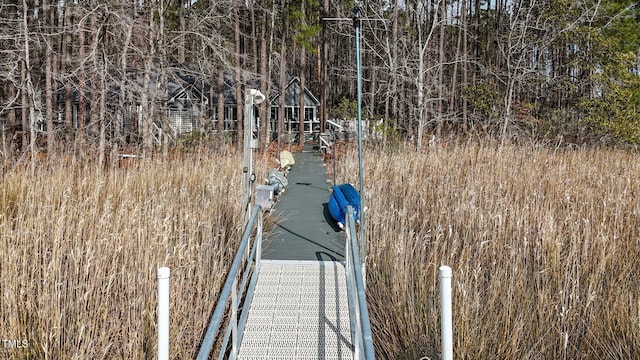 view of dock area