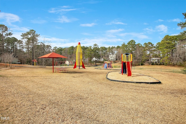 view of community jungle gym