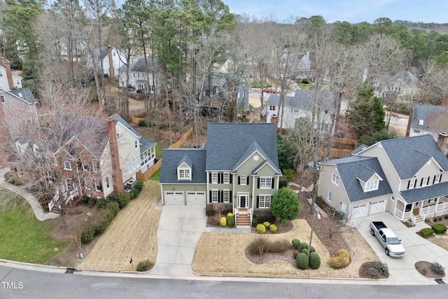 drone / aerial view featuring a residential view