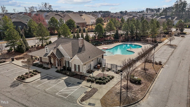 bird's eye view with a residential view