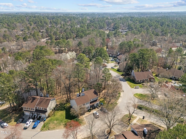 bird's eye view with a view of trees