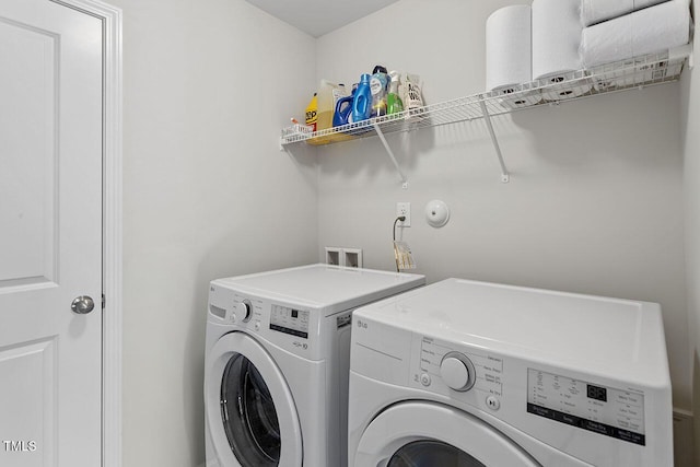 laundry room featuring laundry area and independent washer and dryer