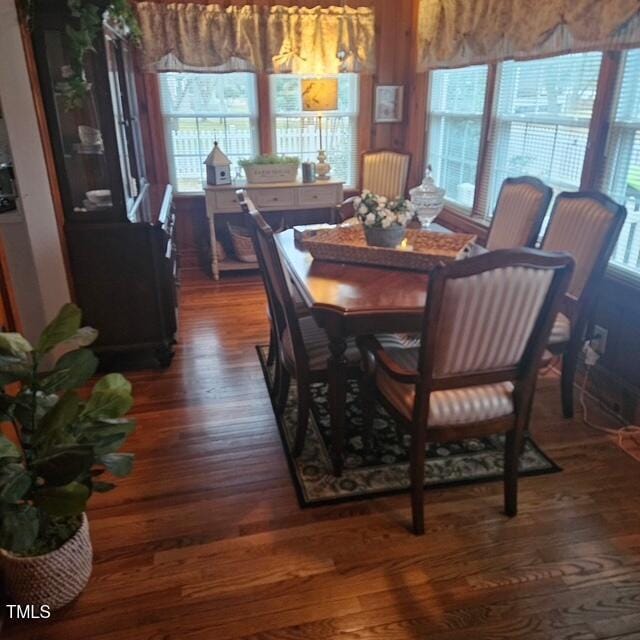 dining area featuring wood finished floors