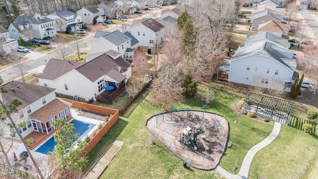 birds eye view of property featuring a residential view