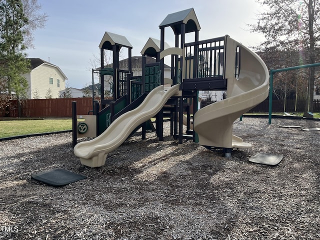 view of playground with fence