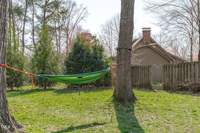 view of yard with fence