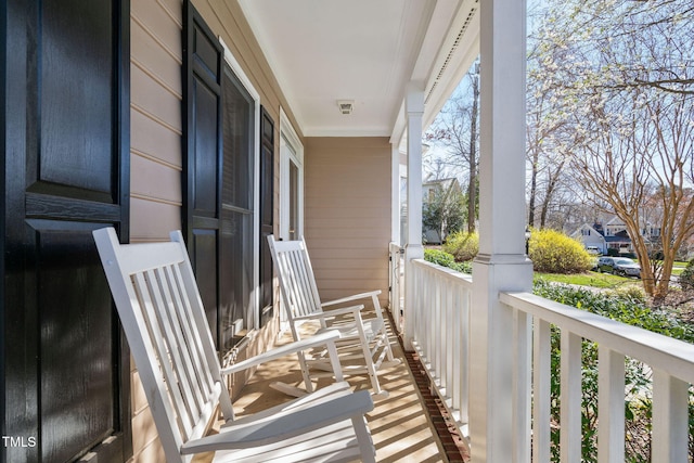 balcony with covered porch