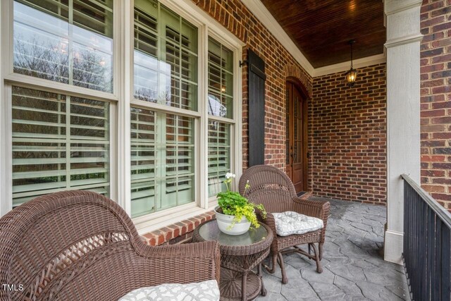 view of patio with a porch