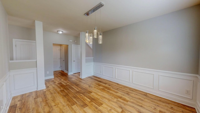 empty room featuring light wood-type flooring