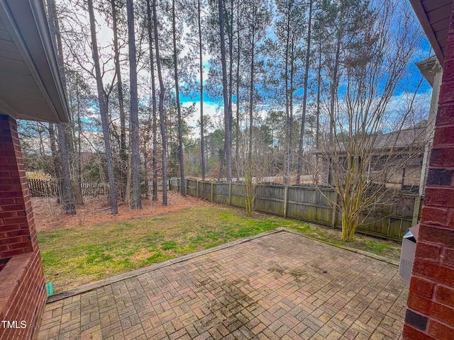 view of patio / terrace featuring a fenced backyard