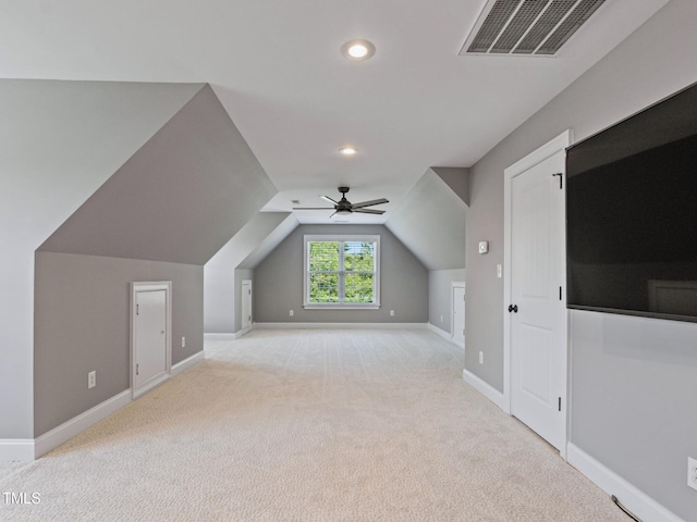 93 Shoreline Dr, Princeton, NC 27569 - bonus room with lofted ceiling, baseboards, visible vents, and light carpet