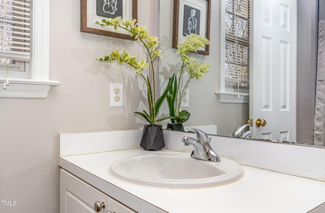 bathroom with a wealth of natural light and vanity