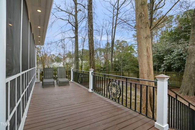 wooden deck with fence