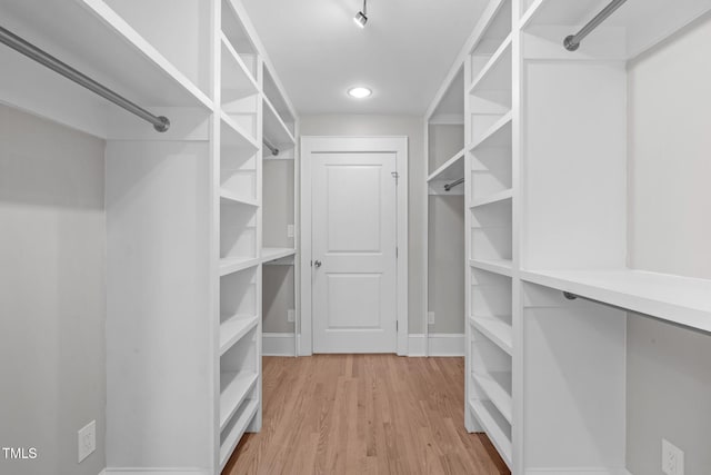 walk in closet featuring light wood-style floors