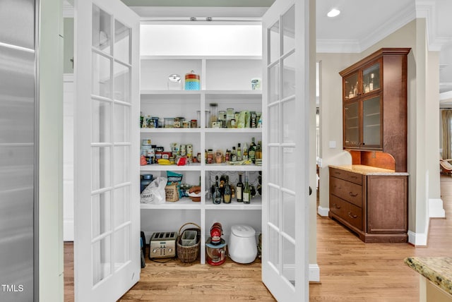 storage area with french doors