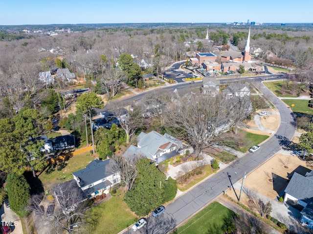 aerial view with a residential view