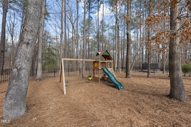 view of playground with fence