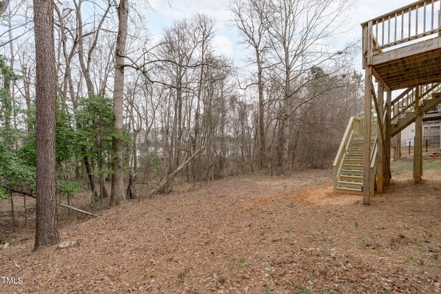 view of yard featuring stairs