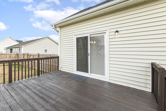 deck featuring fence