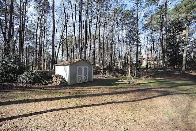 view of shed