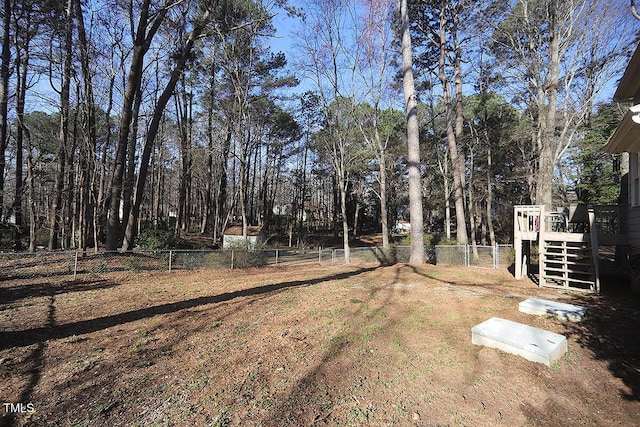 view of yard featuring fence