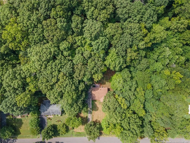 aerial view featuring a forest view