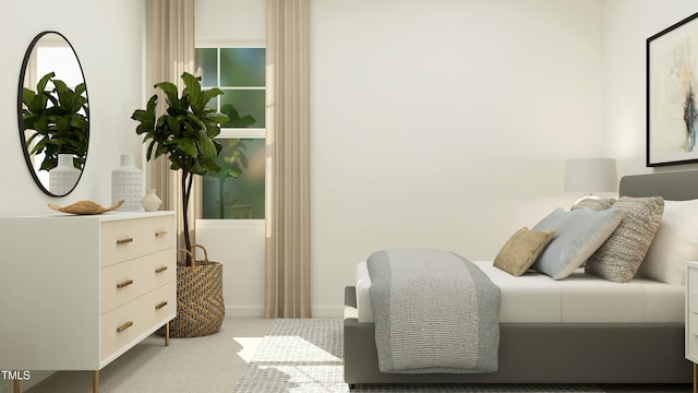 bedroom featuring carpet flooring and baseboards