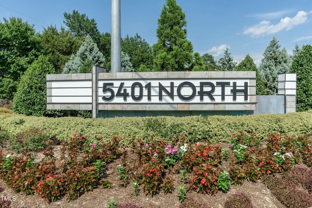 view of community sign