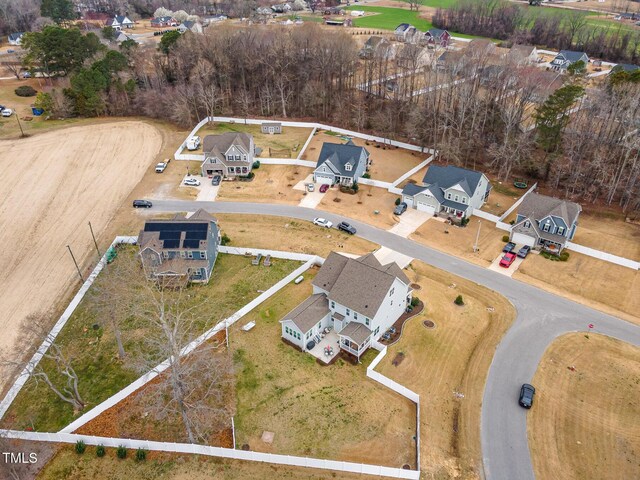 bird's eye view with a residential view