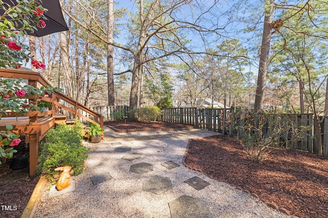 exterior space featuring a fenced backyard