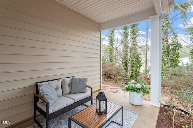 view of patio / terrace with an outdoor living space