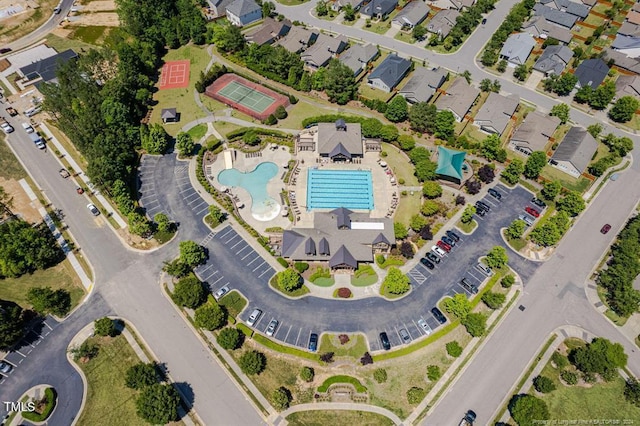 drone / aerial view featuring a residential view