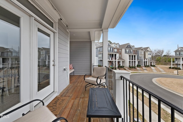 balcony with a residential view