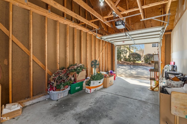 garage featuring a garage door opener