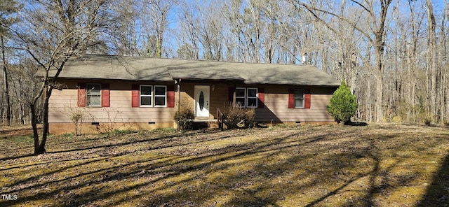 ranch-style home with crawl space