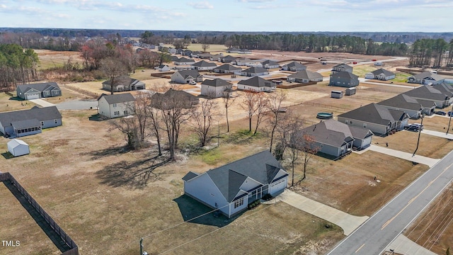 drone / aerial view with a residential view