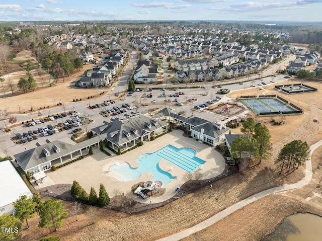 aerial view with a residential view