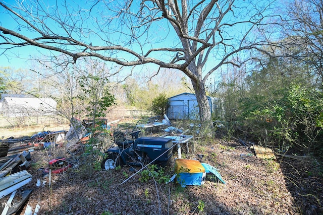 view of yard with an outdoor structure