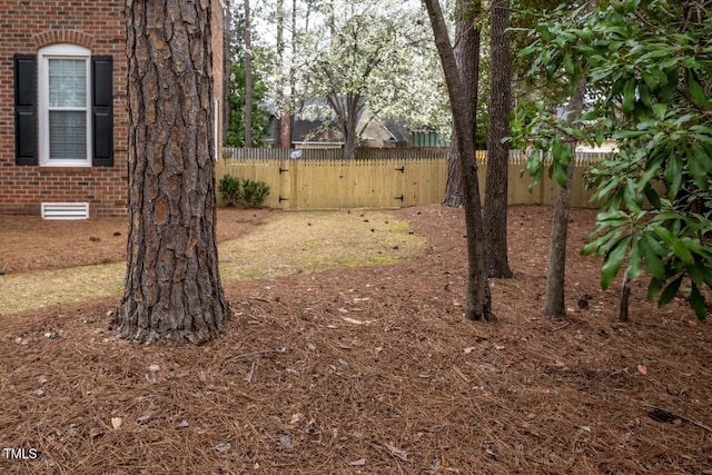 view of yard featuring fence private yard