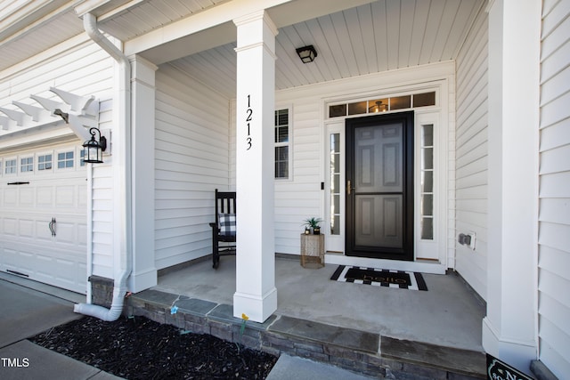 property entrance with a porch