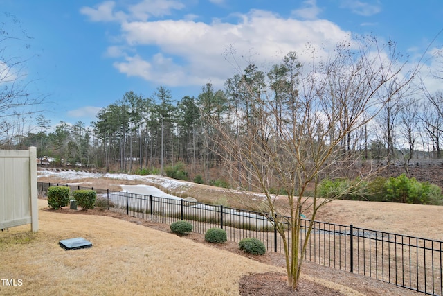 view of yard featuring fence