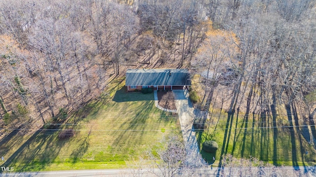 aerial view with a forest view
