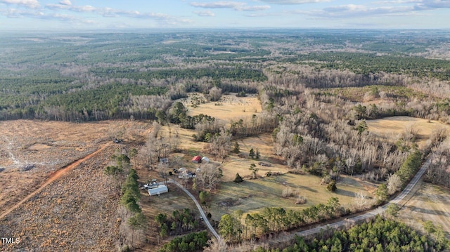 drone / aerial view with a forest view