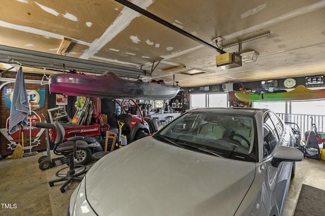 garage featuring a garage door opener