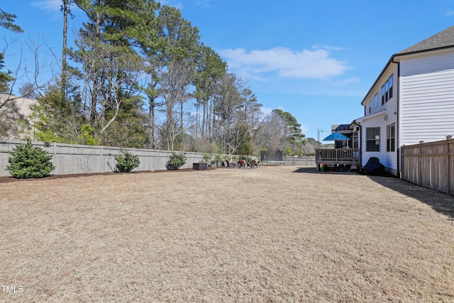 view of yard featuring a fenced backyard