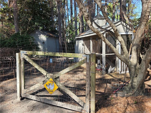 exterior space with an outbuilding and exterior structure