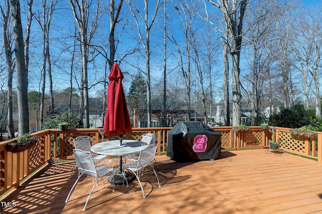 511 Windstream Way, Cary, NC 27518 - wooden terrace featuring outdoor dining area and area for grilling